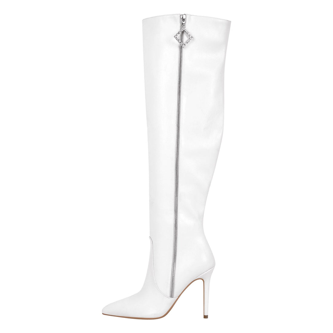 Pointed Toe Zipper Over The Knee Stilettos Boots