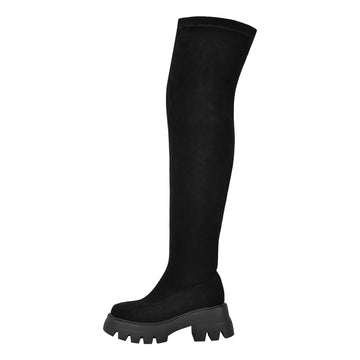 Black Over The Knee Stretch Boots