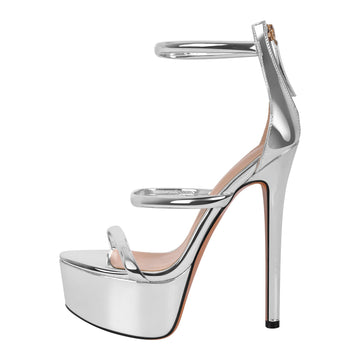 Open Toe Stiletto Ankle Straps Platform Sandals