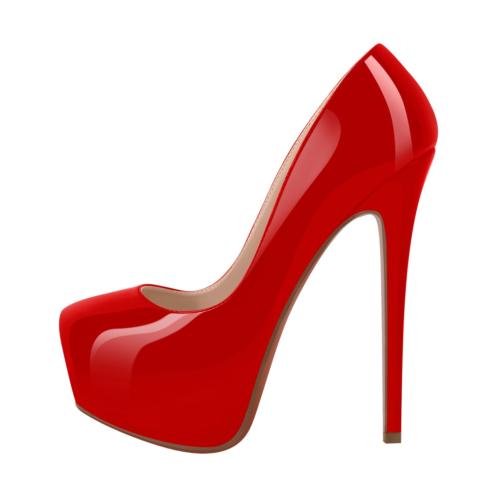 Round Toe Platform Stiletto High Heel Pumps