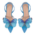 Butterfly Pointed Toe Clear Heel Slingback Sandals - Omiley®