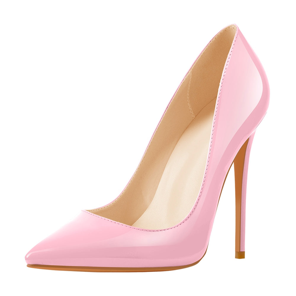 8cm 10cm 12cm Pink Pointed Toe Slip On High Heel Pumps