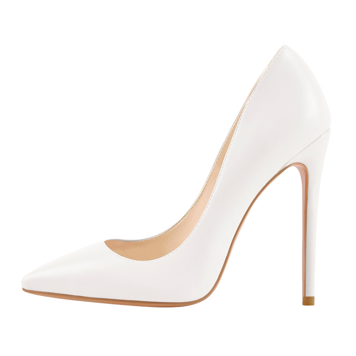 Matte White Pointed Toe Stiletto Pumps