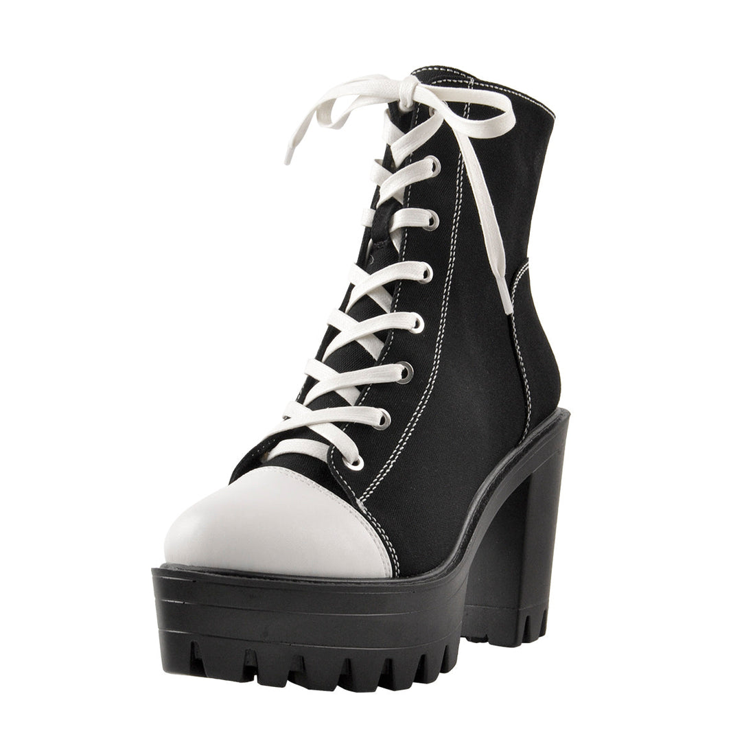 Platform Lace Up Canvas Boots