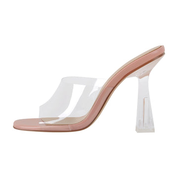 Clear Heel Slip On Sandals Mules - Omiley®