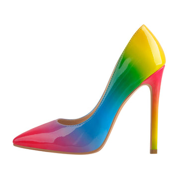 Rainbow Pointed Toe Stilettos Pumps