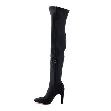 Stretchy Square Toe Block Heel Over the Knee Boots