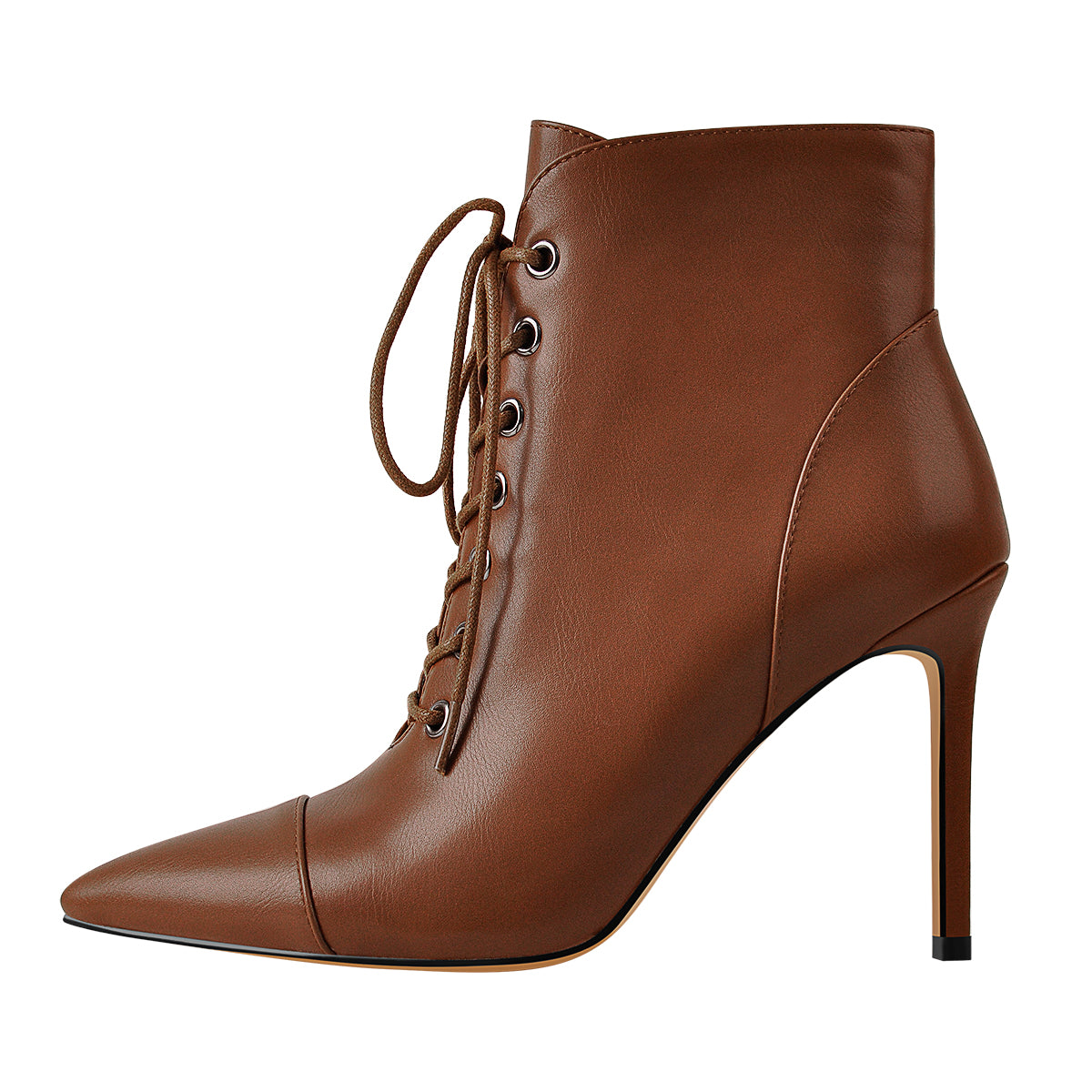 Pointed Toe Lace-up Stiletto Ankle Boots