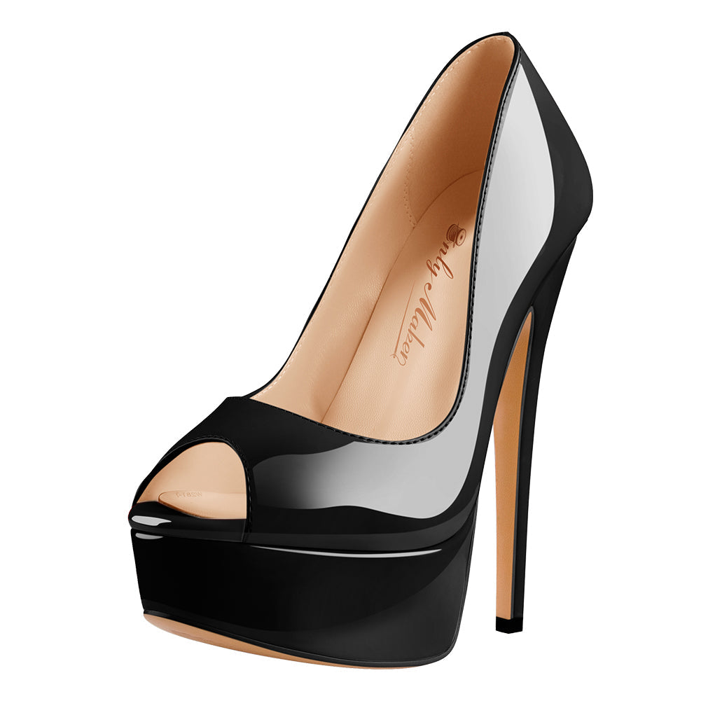 Peep Toe Pumps Platform Stiletto High Heels Pumps